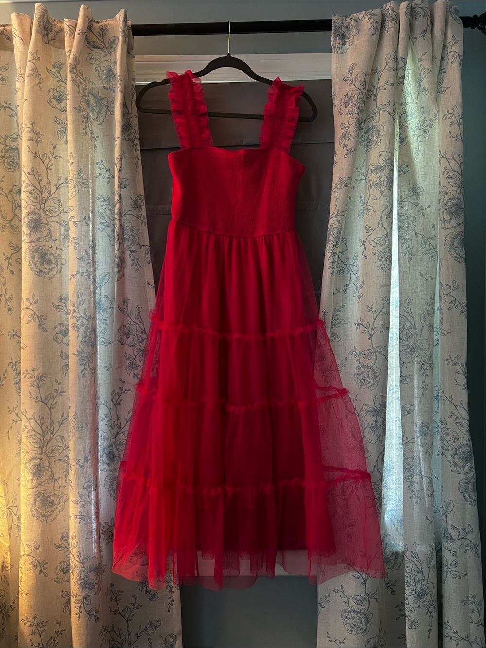 Hot pink Tulle Ruffle Strap Kids Dress